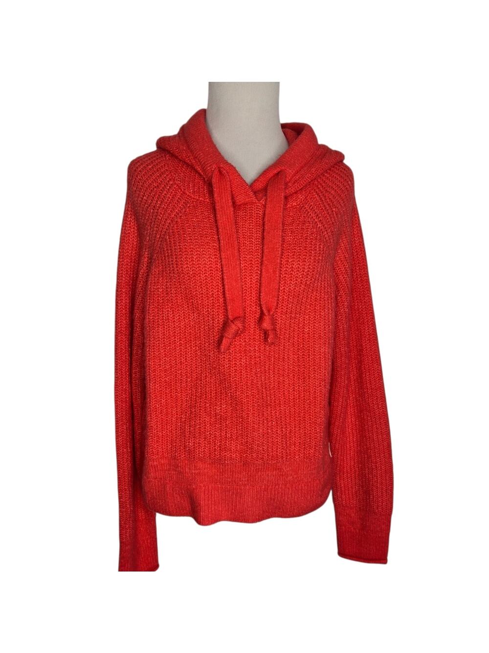 Abercrombie & Fitch Soft Sweater Hoodie Slouchy Pink Ribbed Knit Women Small